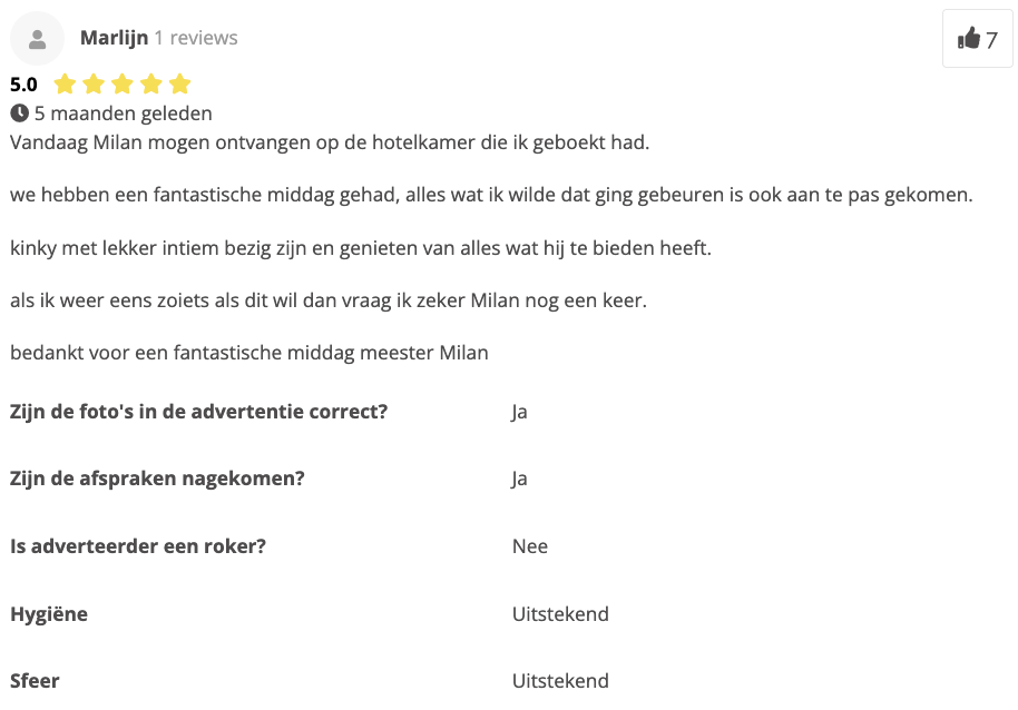 gigolo milan review aanbeveling