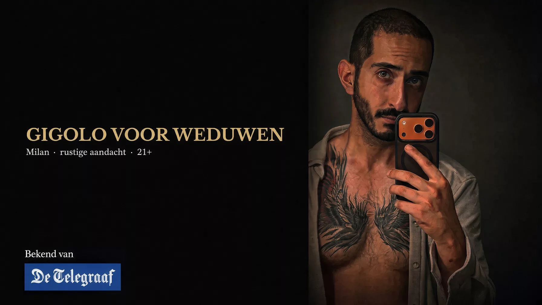 Gigolo voor weduwen – Milan, rustige aandacht na partnerverlies
